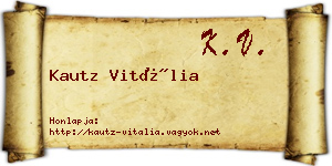 Kautz Vitália névjegykártya